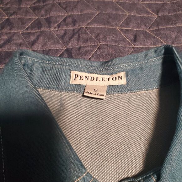 New Pendleton Size M Chambray Shirt Chore Jacket Shacket Lyocell Western - Picture 6 of 10